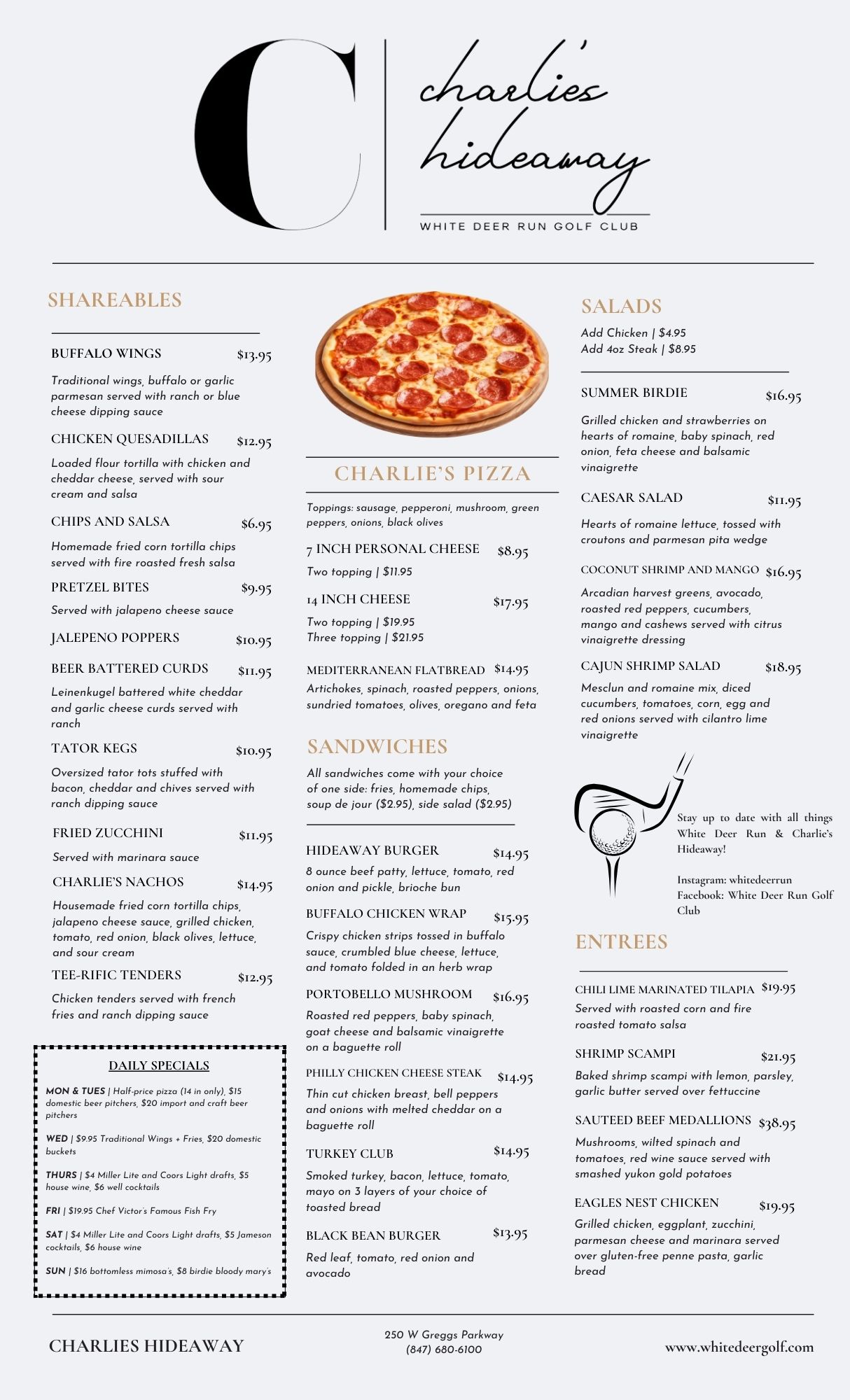 View Our Menu - White Deer Run Golf Club